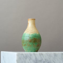 Green Ceramic Art Deco Vase by Andersson & Johansson, Höganäs, Sweden, 1930s.
