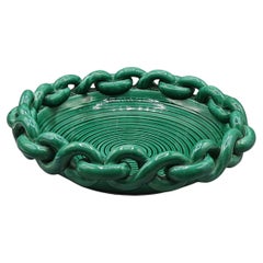 Green Ceramic Bowl by Daniel, Vallauris, 1950s