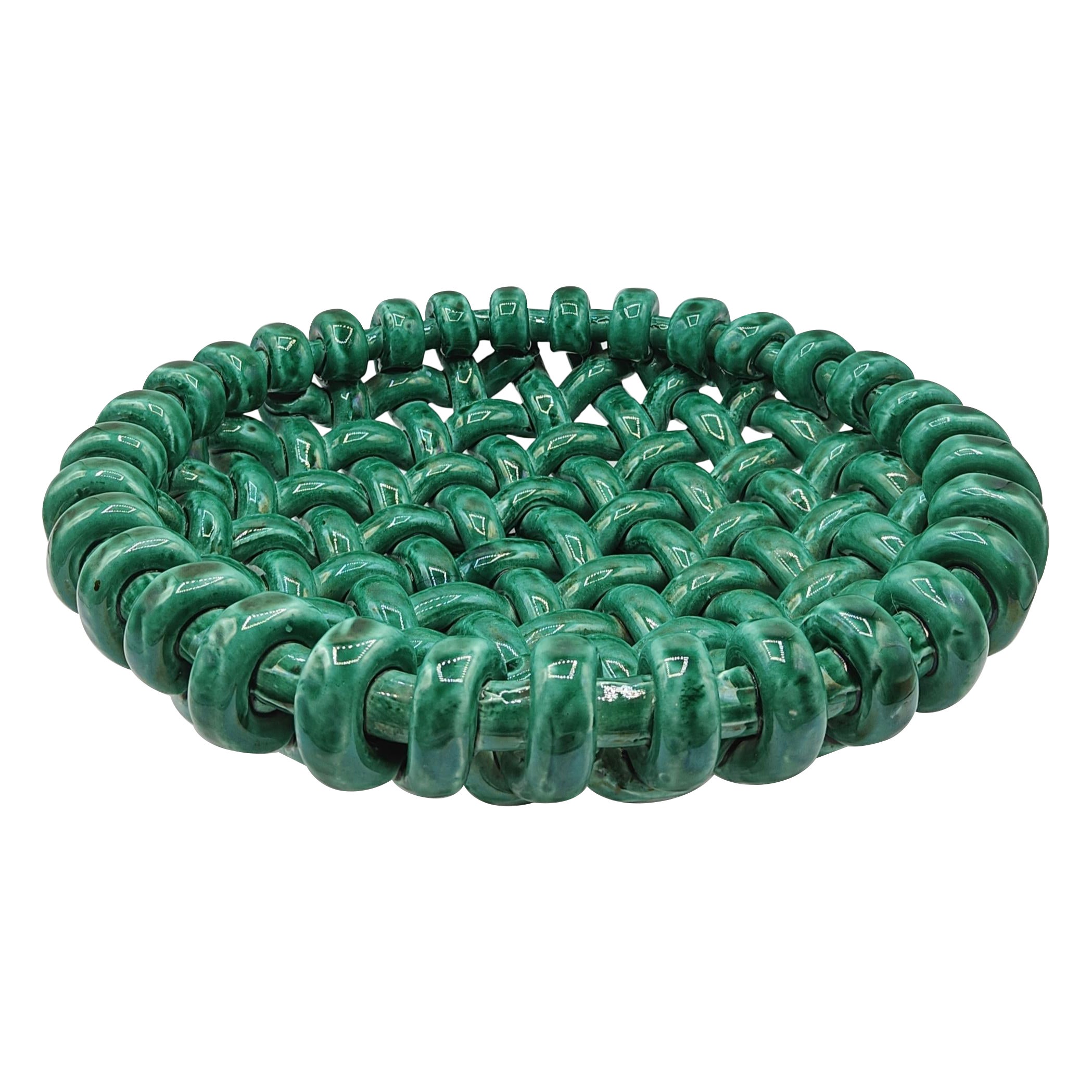 Green ceramic bowl by Jerome Massier