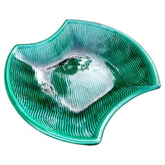 Green ceramic bowl from Vallauris, France, 1960s