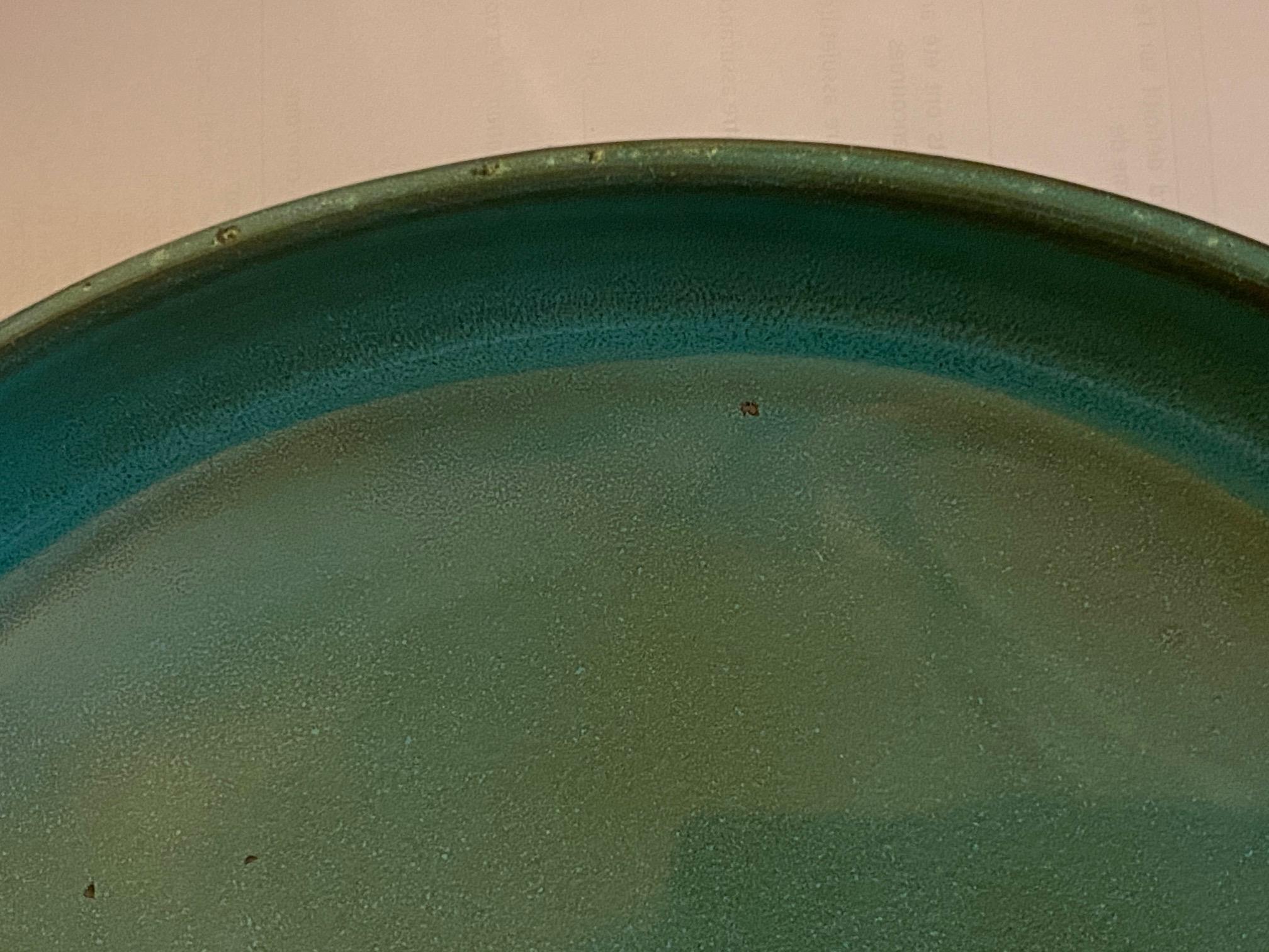 Green Ceramic Dish Signed by Ruelland 3
