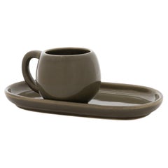 Juego de Taza de Espresso de Cerámica Verde 0102