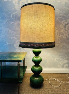 Grüne Keramik Steh-/Tischleuchte, Kaiser Leuchten, Deutschland 1960er Jahre