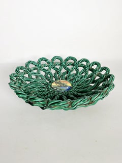 Green Ceramic Fruit Basket, France