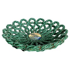 Green Ceramic Fruit Basket, France