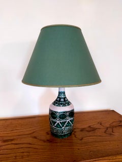 Green Ceramic Lamp by Allix Vallauris