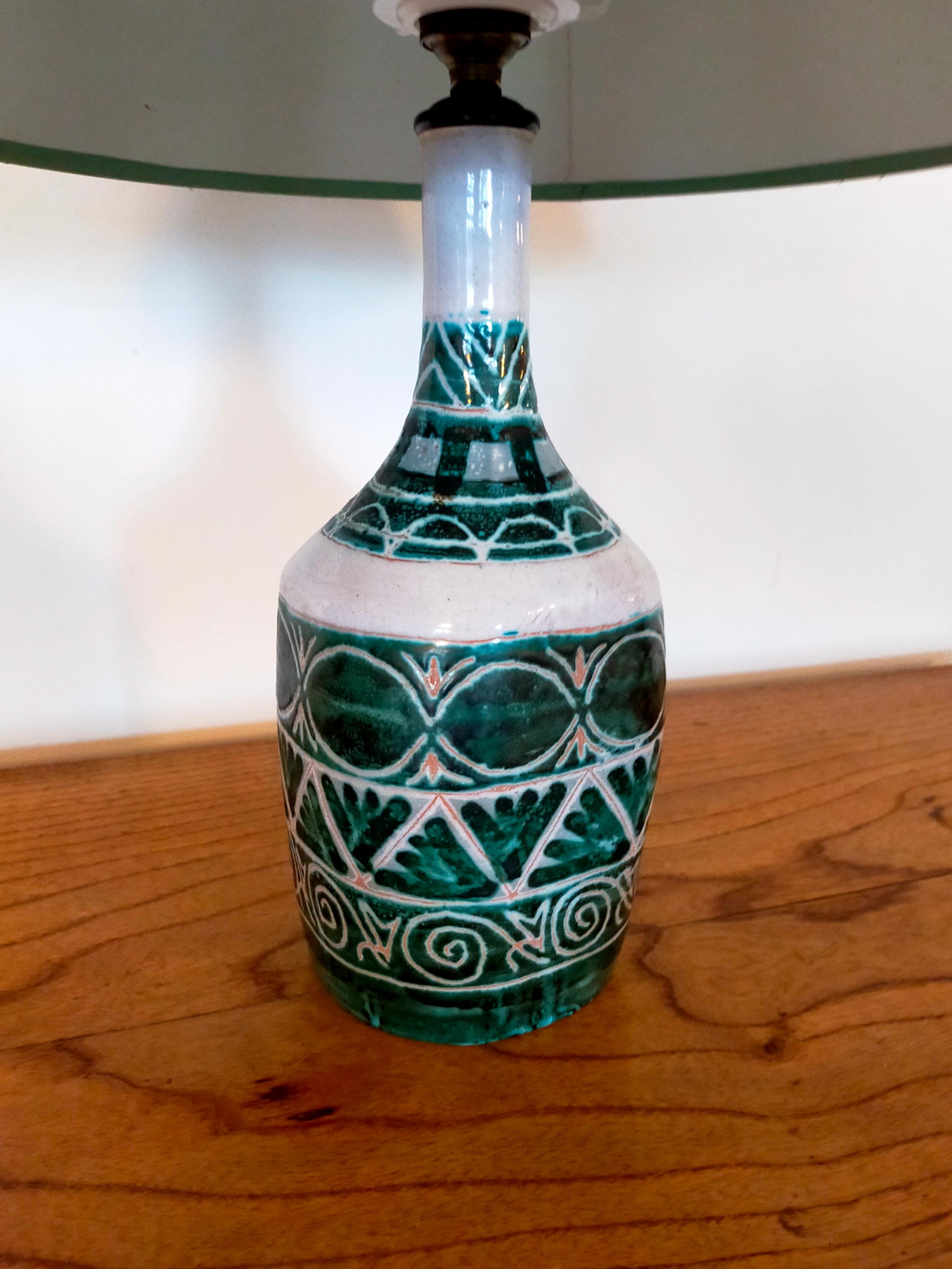 green ceramic lamp base