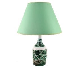 Green Ceramic Lamp by Allix Vallauris