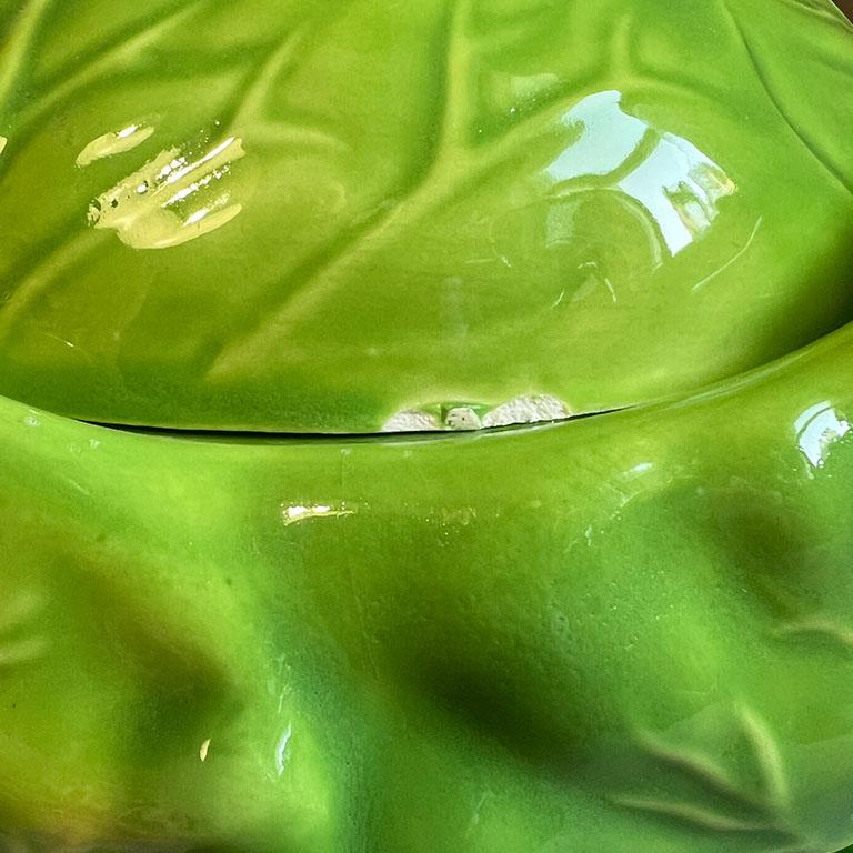 20th Century Green Ceramic Lettuce Cabbageware Serving Tureen after Dodie Thayer, 1978 For Sale