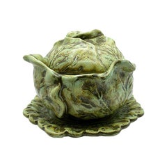 Green Ceramic Lettuce Cabbageware Serving Tureen After Dodie Thayer