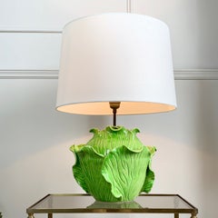 Grüner Keramiksalat Tischlampe von Jean Roger Paris 1950er Jahre
