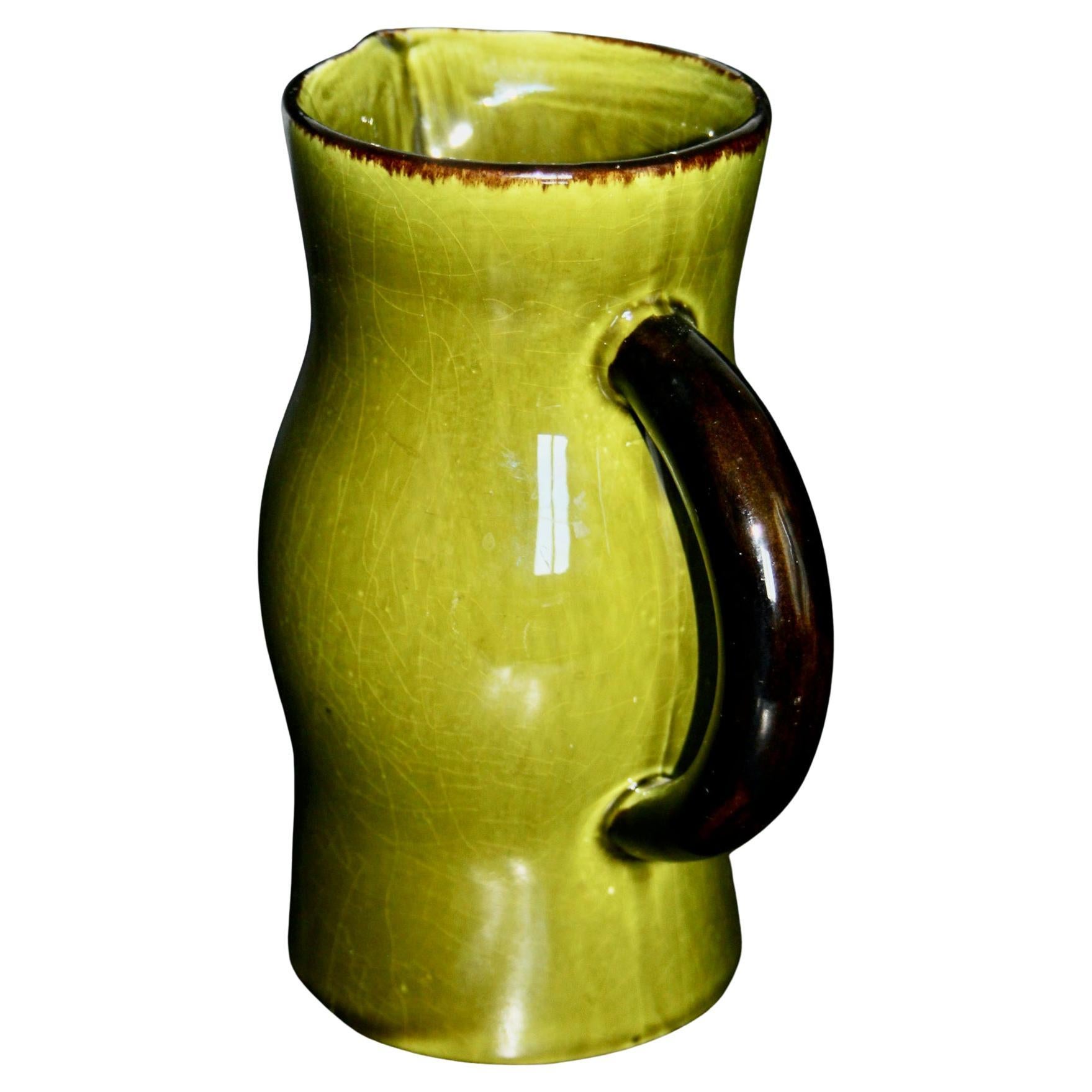Pichet in ceramica verde di Poet Laval in vendita