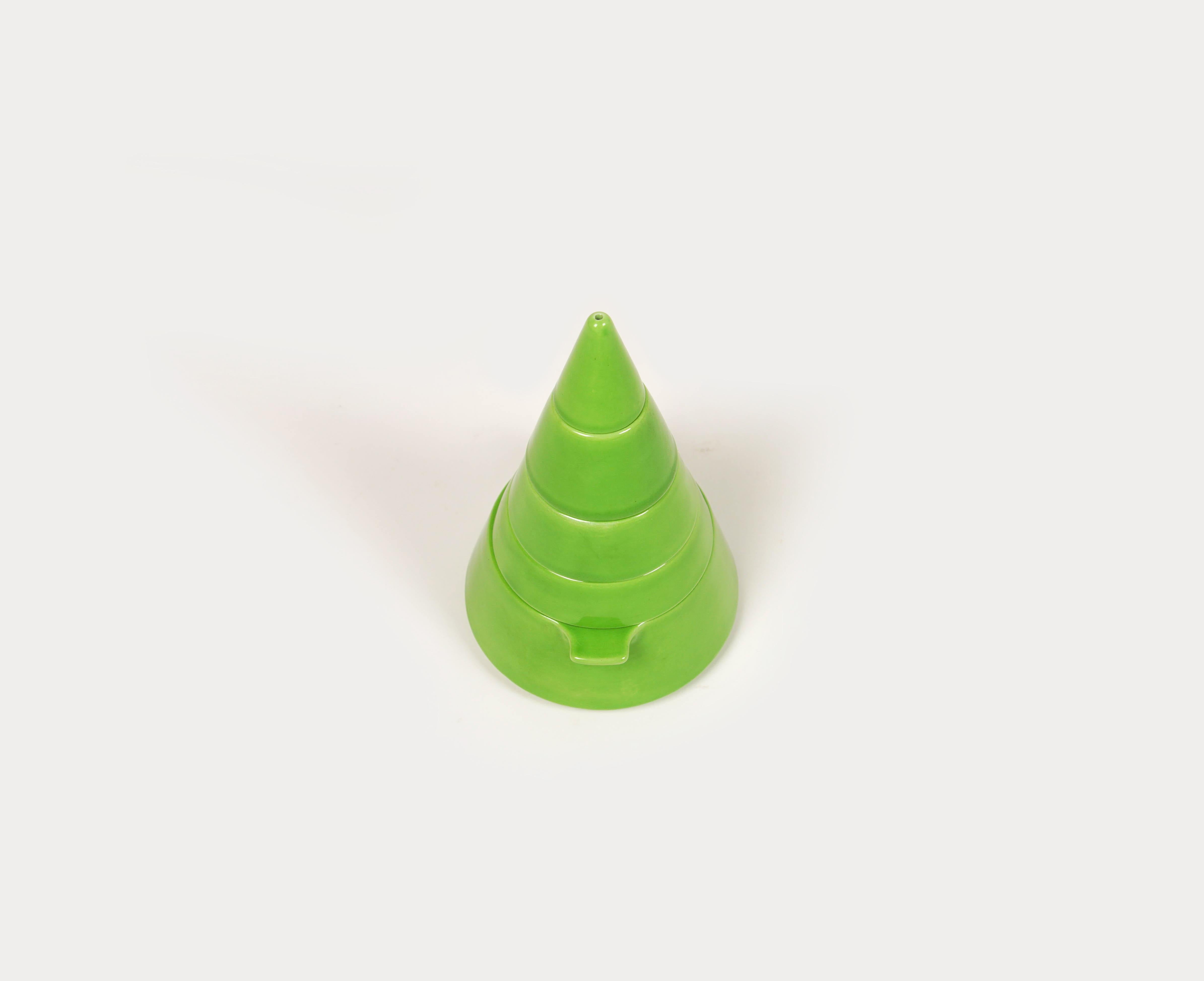 Green Ceramic Stackable Cone Set by Pierre Cardin for Franco Pozzi, Italy 1970 For Sale 5