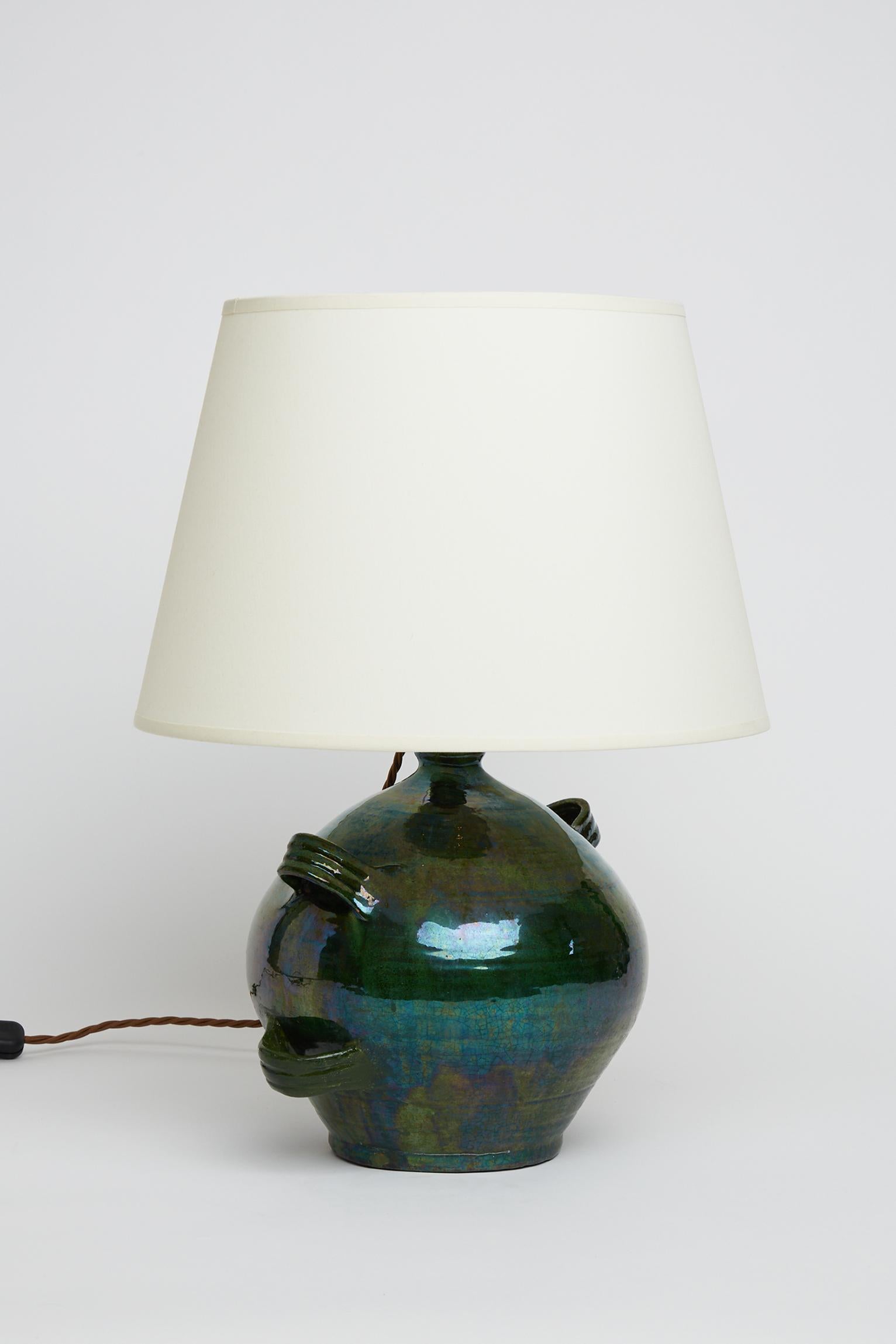 green ceramic lamp