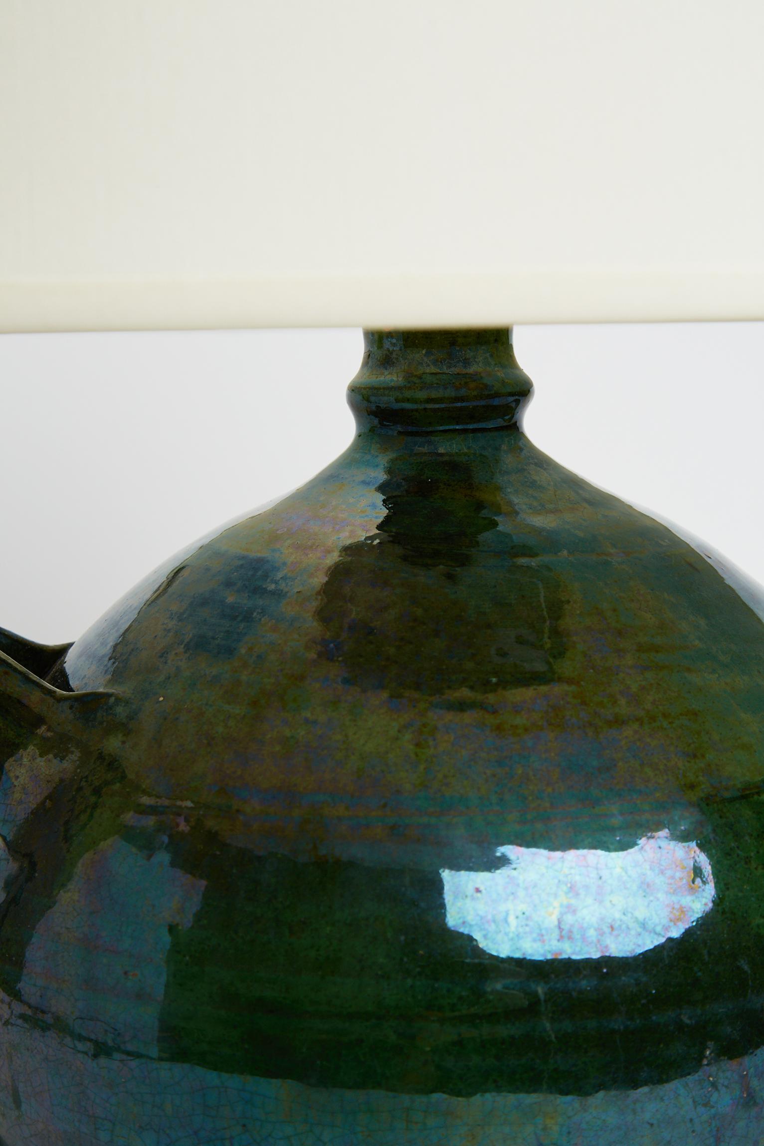 Green Ceramic Table Lamp In Fair Condition In London, GB