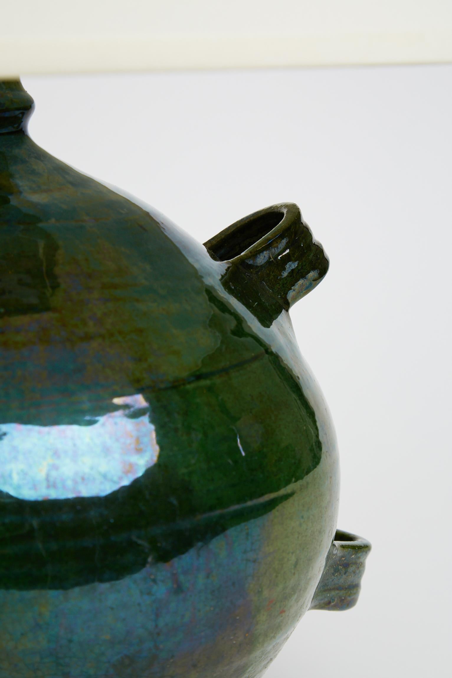 20th Century Green Ceramic Table Lamp