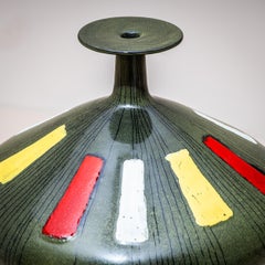 Green Ceramic Vase by San Polo, Venice, Italy, 1960s