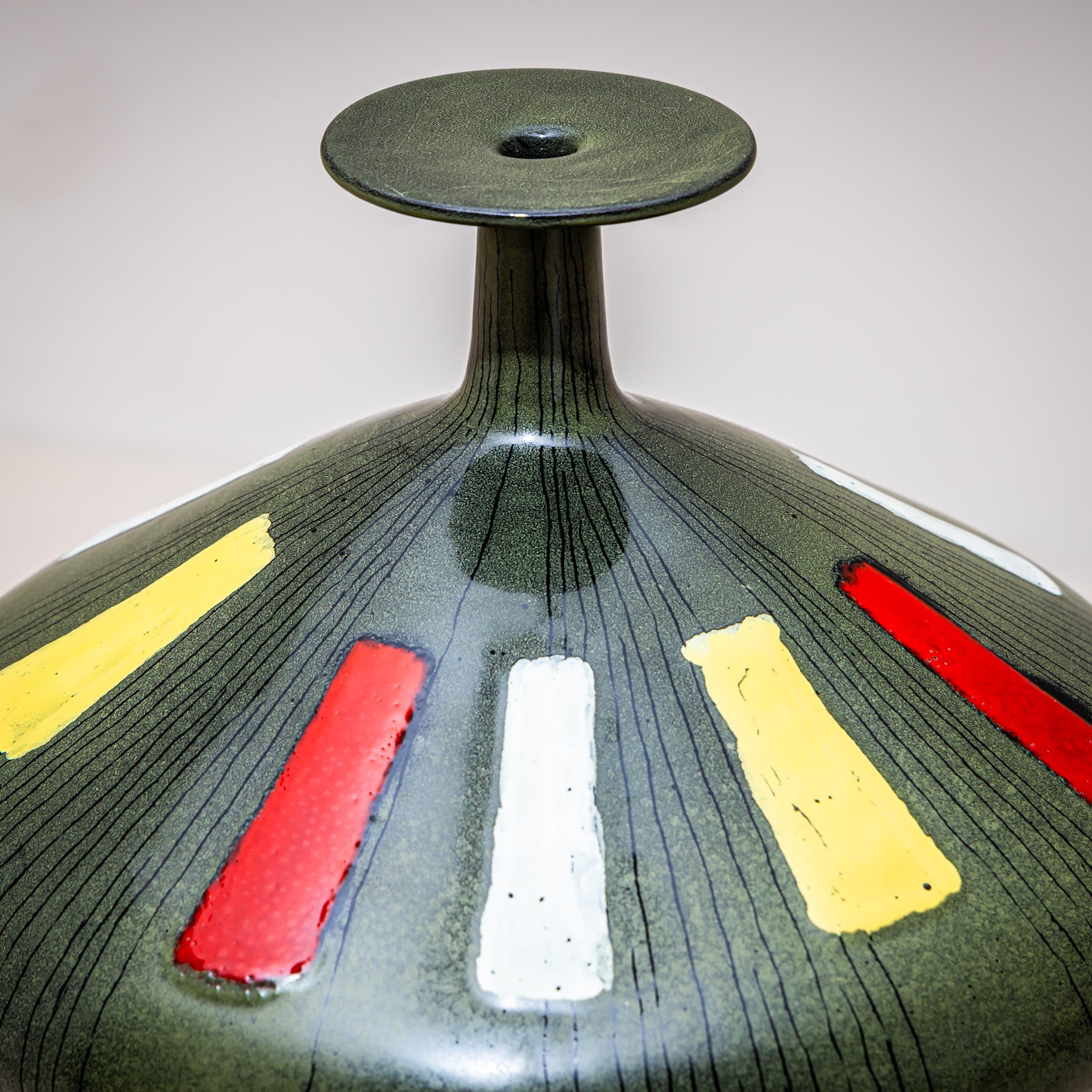 Jarrón de cerámica verde de San Polo, Venecia, Italia, años 60 en Bueno estado para la venta en Greding, DE