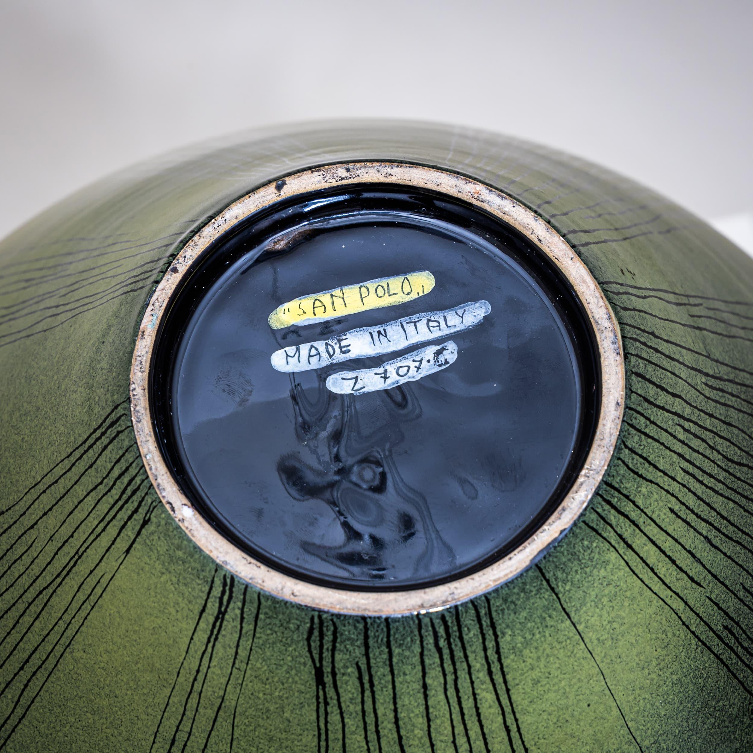 Jarrón de cerámica verde de San Polo, Venecia, Italia, años 60 Cerámico en venta