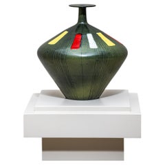 Green Ceramic Vase by San Polo, Venice, Italy, 1960s