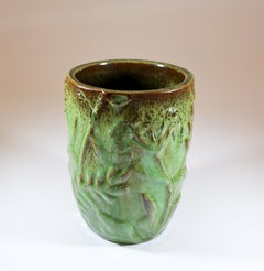 Vase en céramique verte - Erik Mornils - Nittsjö, Suède, années 1930