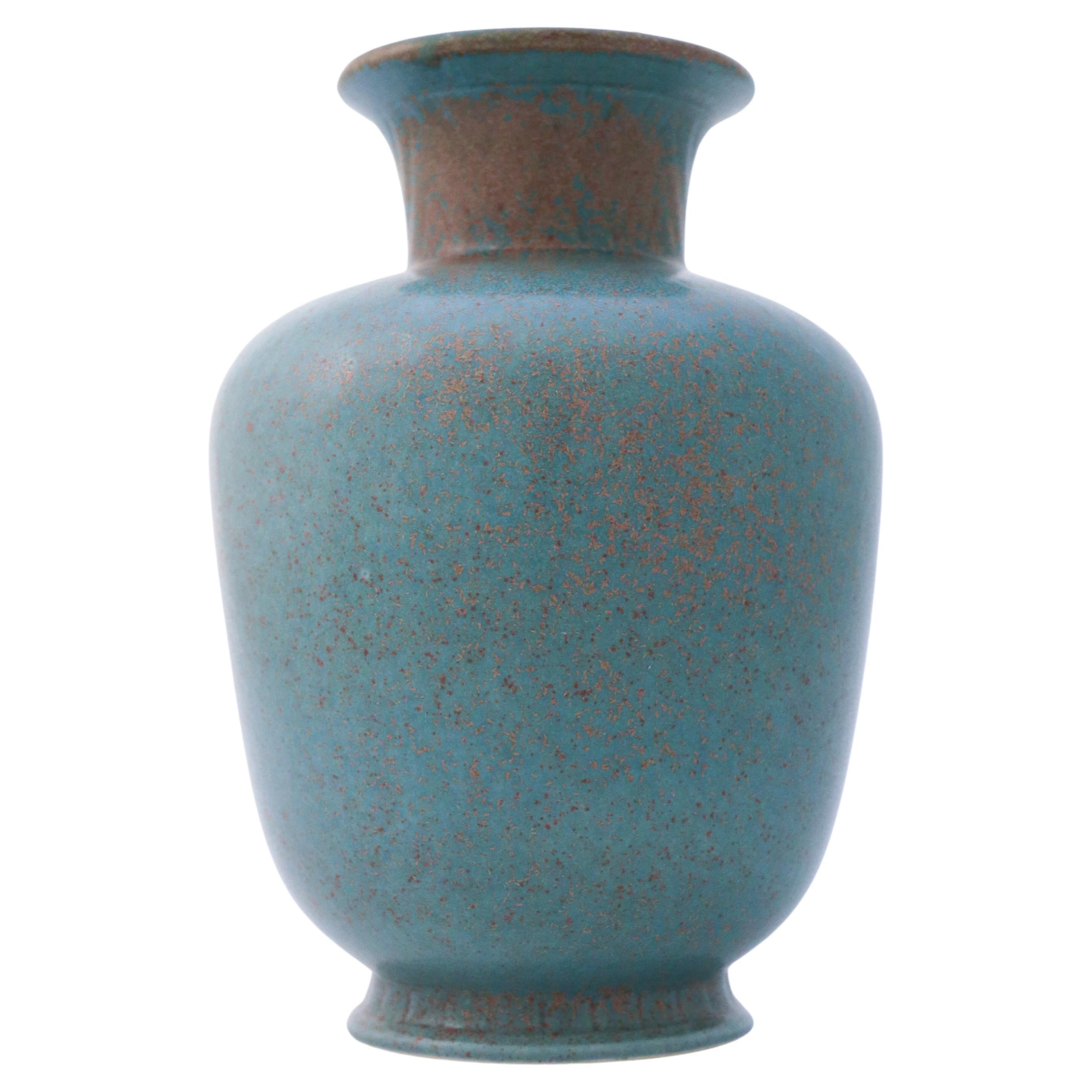 Green Ceramic Vase, Gunnar Nylund, Rörstrand, Scandinavian Midcentury Vintage