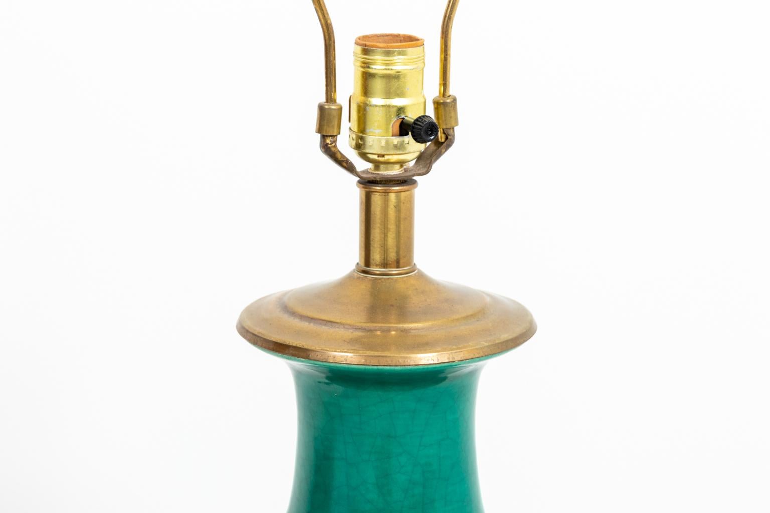 Green Ceramic Vase Lamp 1