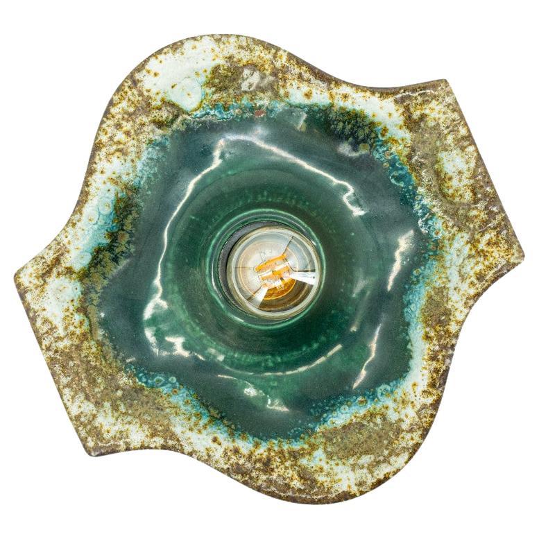 Applique en céramique verte de Hustadt Keramik, Allemagne, 1970