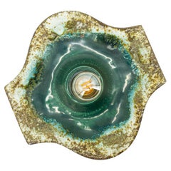 Green Ceramic Wall Light by Hustadt Keramik, Germany, 1970