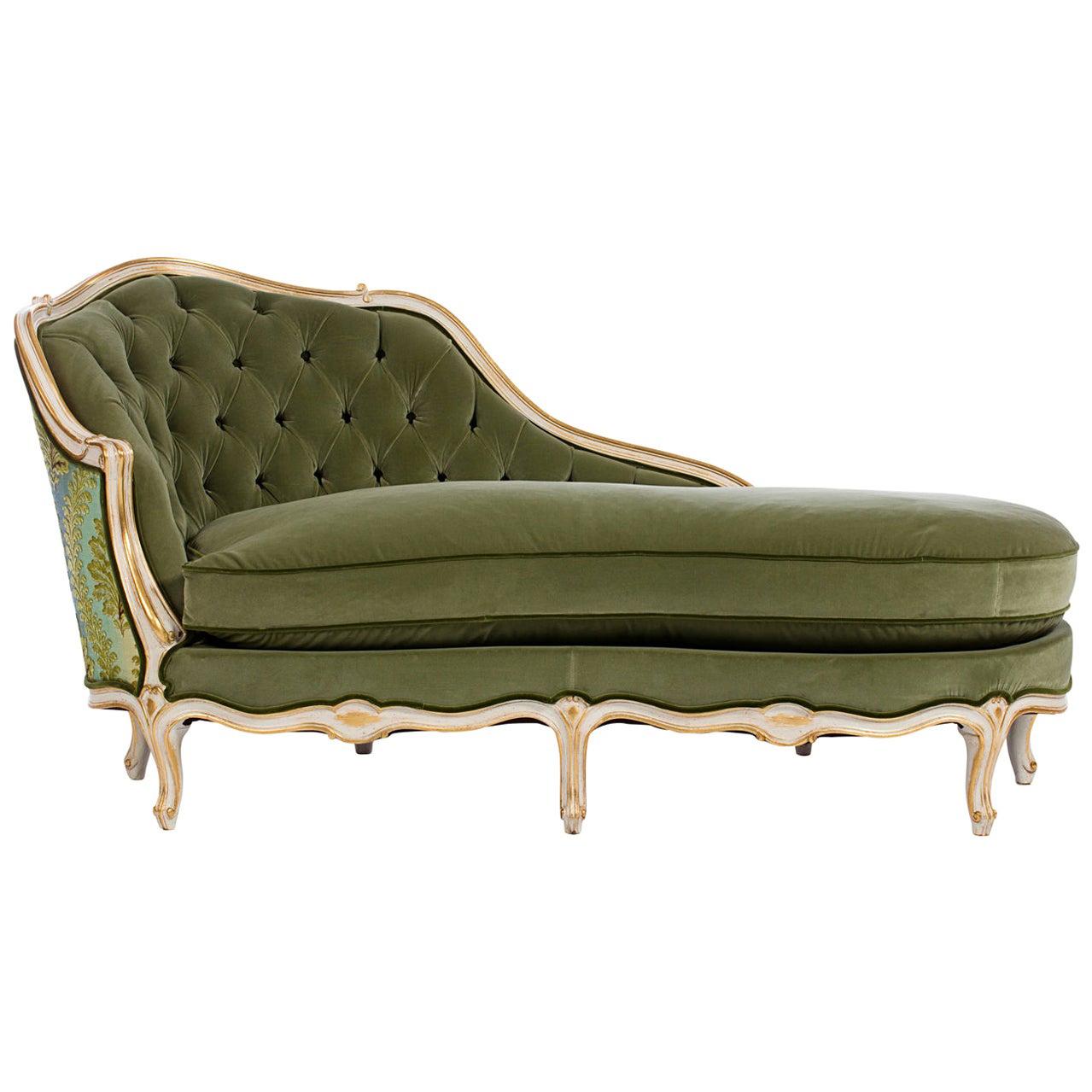 Green Chaise Lounge Louis XV