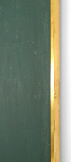 Tableau d'affichage en cuir vert avec cadre en laiton, fabriqué à la main, style champêtre