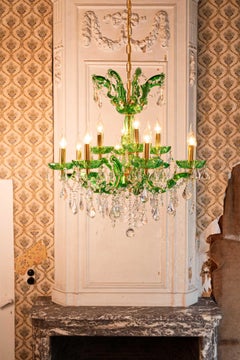 Green chandelier in Venetian style