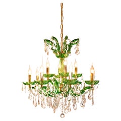Green chandelier in Venetian style