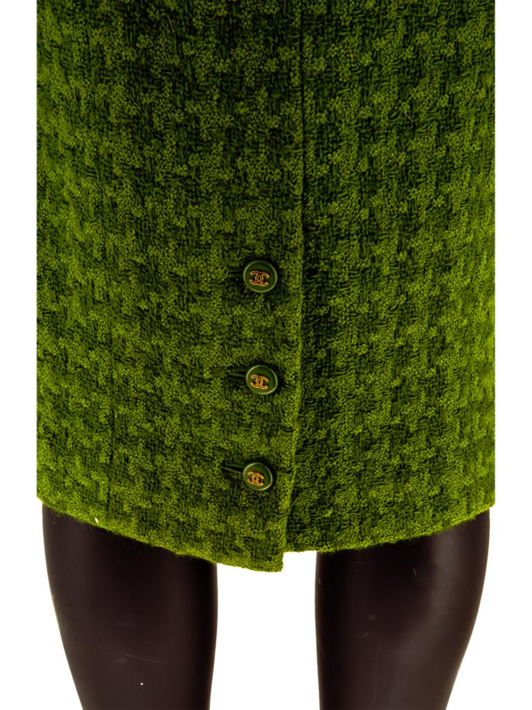 Green Chanel Tweed Suit 1990s 3