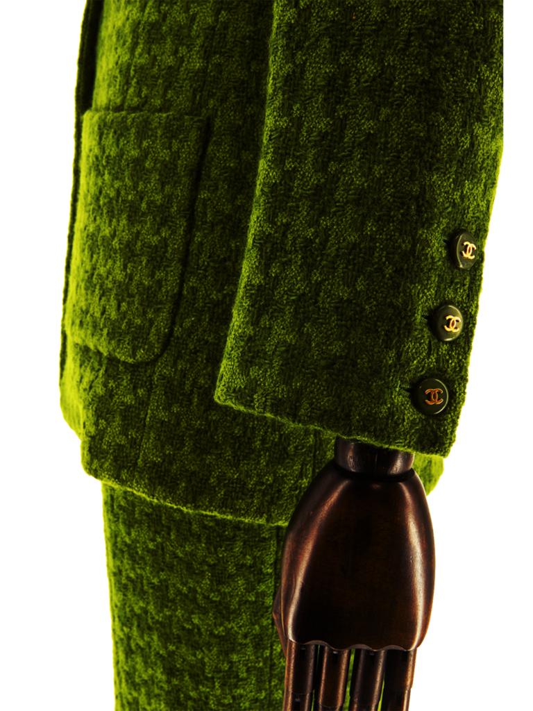 Green Chanel Tweed Suit 1990s 4