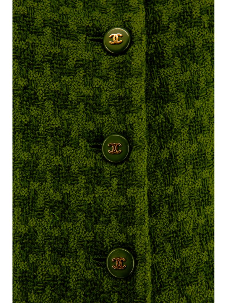 Women's Green Chanel Tweed Suit 1990s