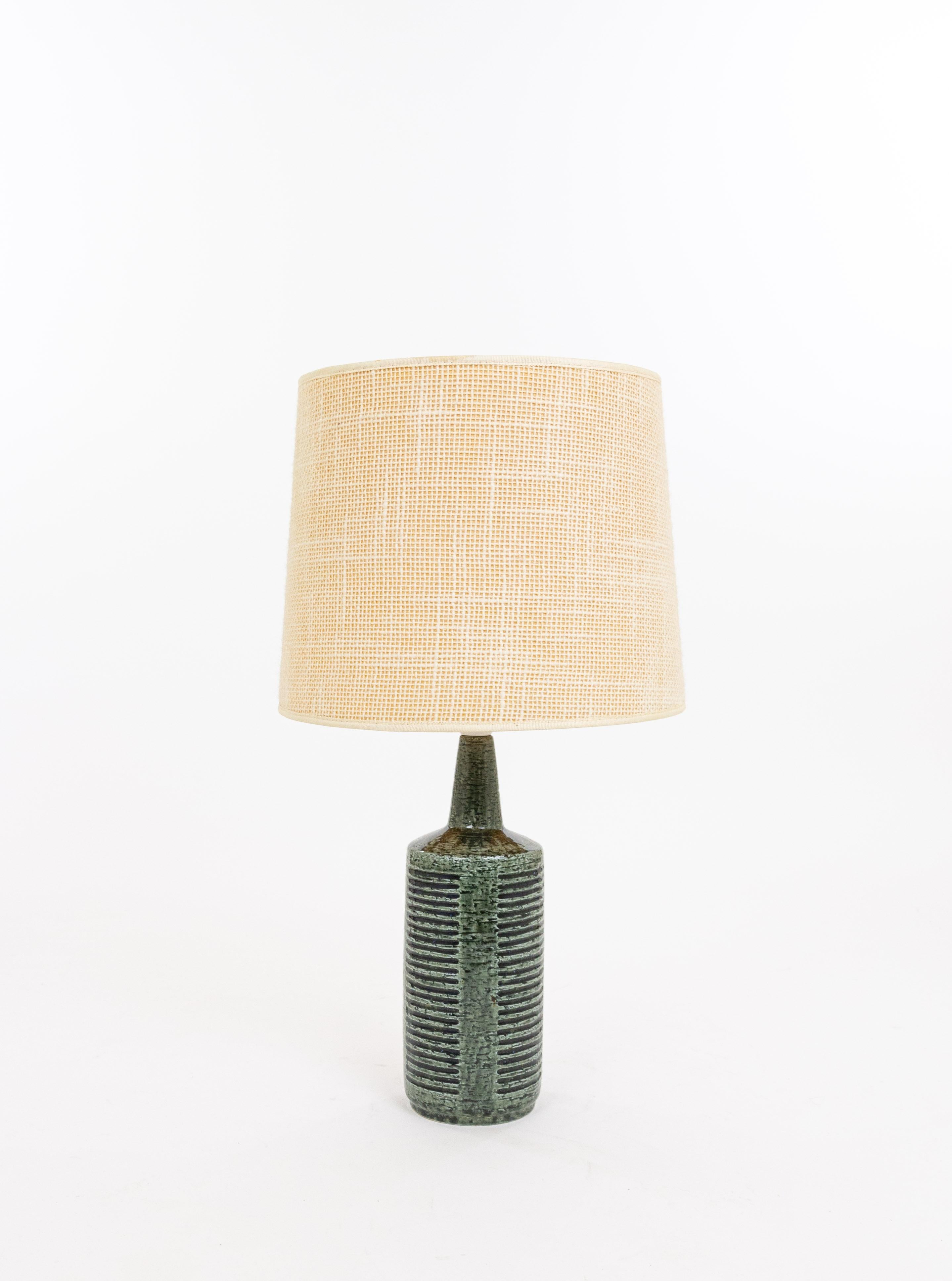 Scandinavian Modern Green & Charcoal DL/30 table lamp by Linnemann-Schmidt for Palshus, 1960s For Sale