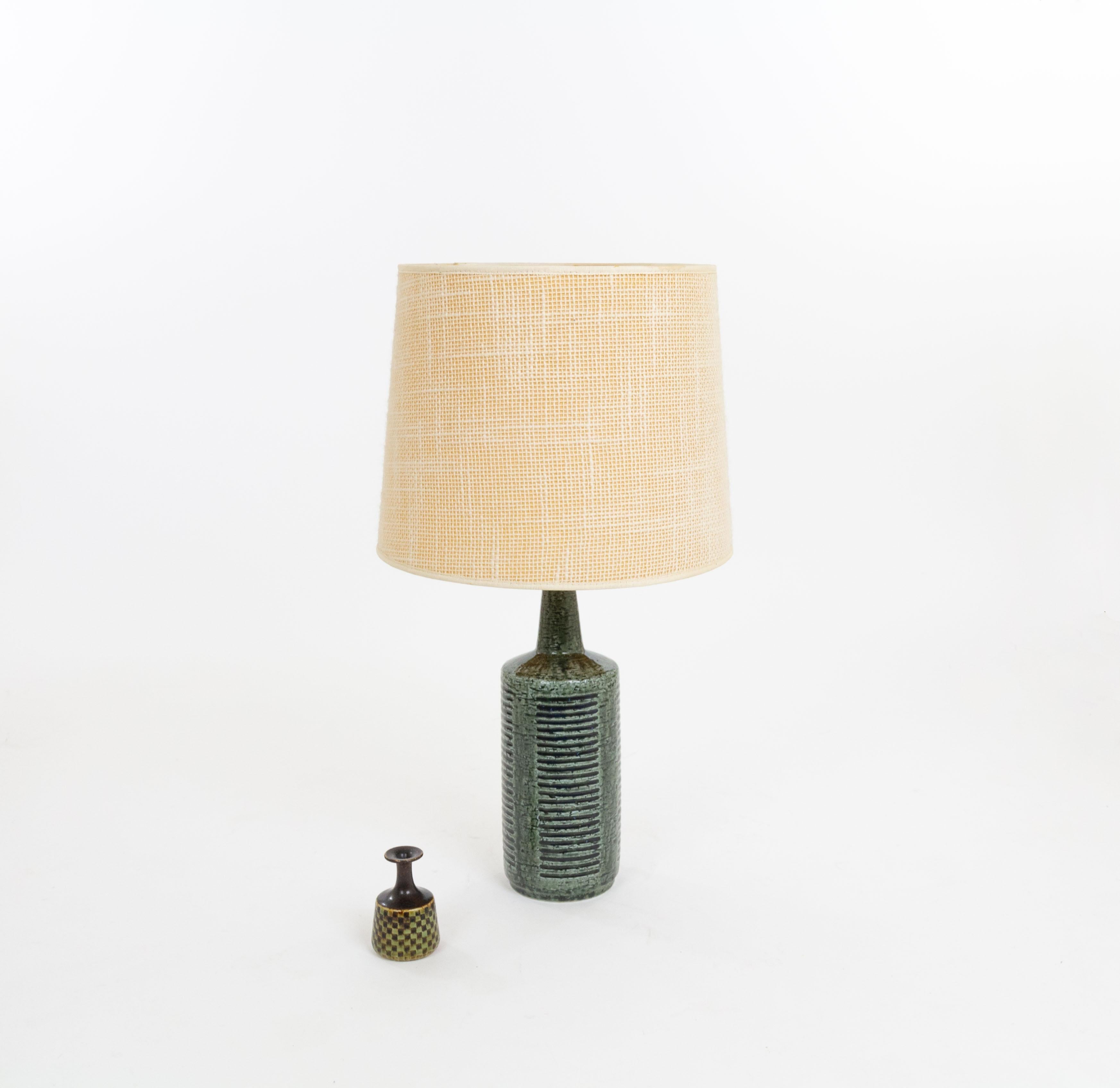 Glazed Green & Charcoal DL/30 table lamp by Linnemann-Schmidt for Palshus, 1960s For Sale