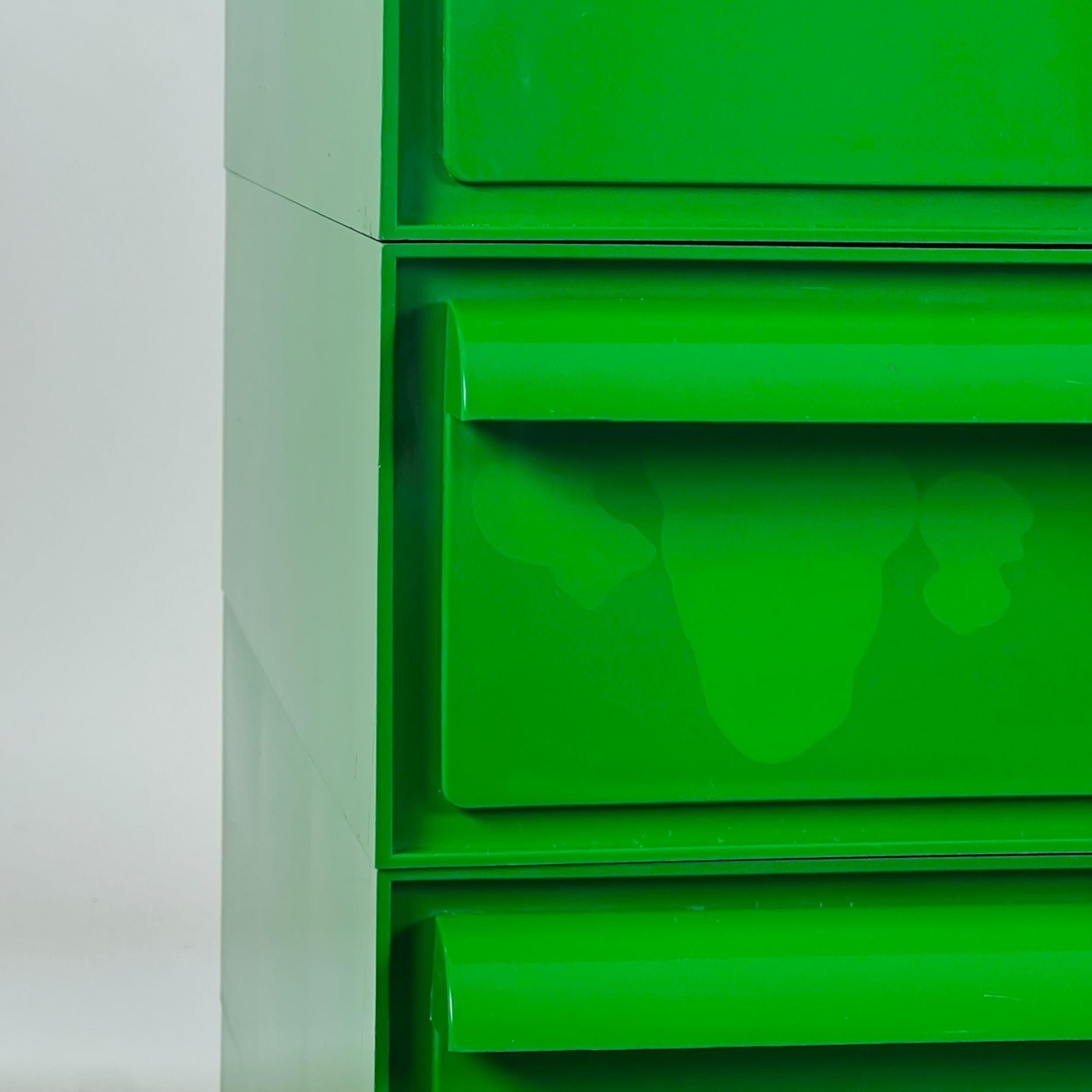 Industrial Green Chest of Drawers Model 4602 by Simon Fussell for Kartell, 1970s
