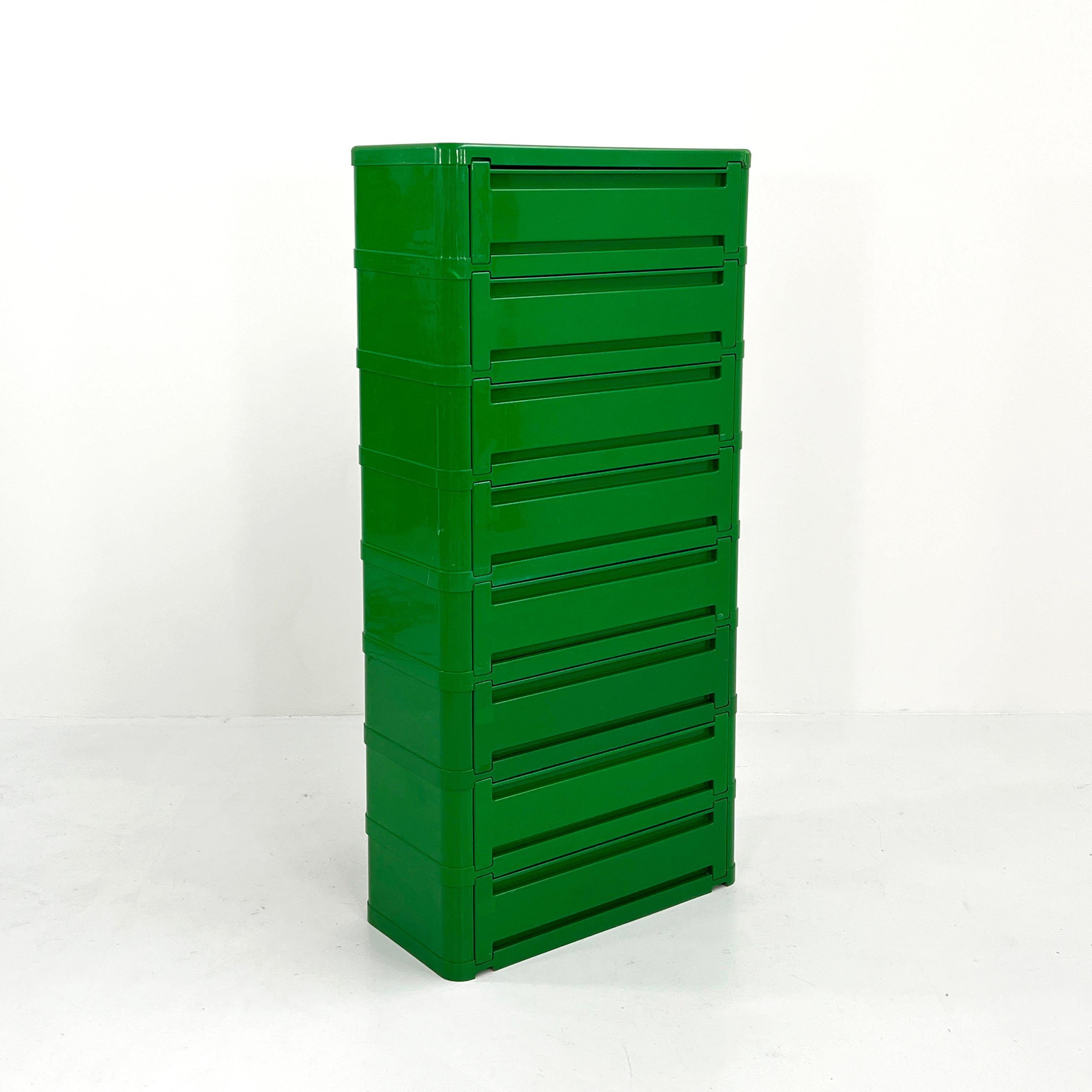 Designer - Olaf Von Bohr
Producer - Kartell
Model - Model “4964”
Design Period - Seventies
Measurements - width 72 cm x depth 34 cm x height 150 cm
Materials - Plastic
Color - Green.