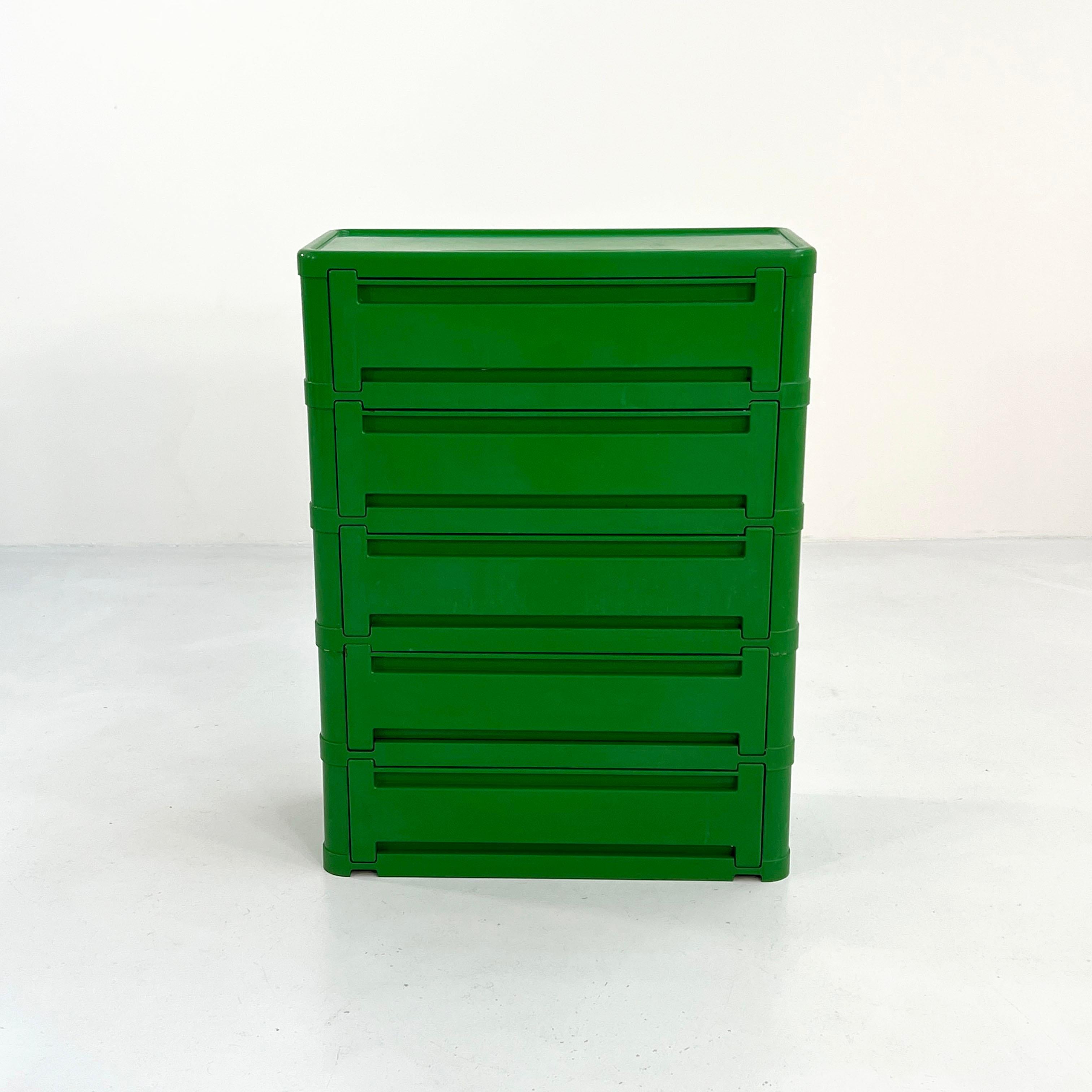 Green Chest of Drawers Model “4964” by Olaf Von Bohr for Kartell, 1970s In Good Condition In Ixelles, Bruxelles