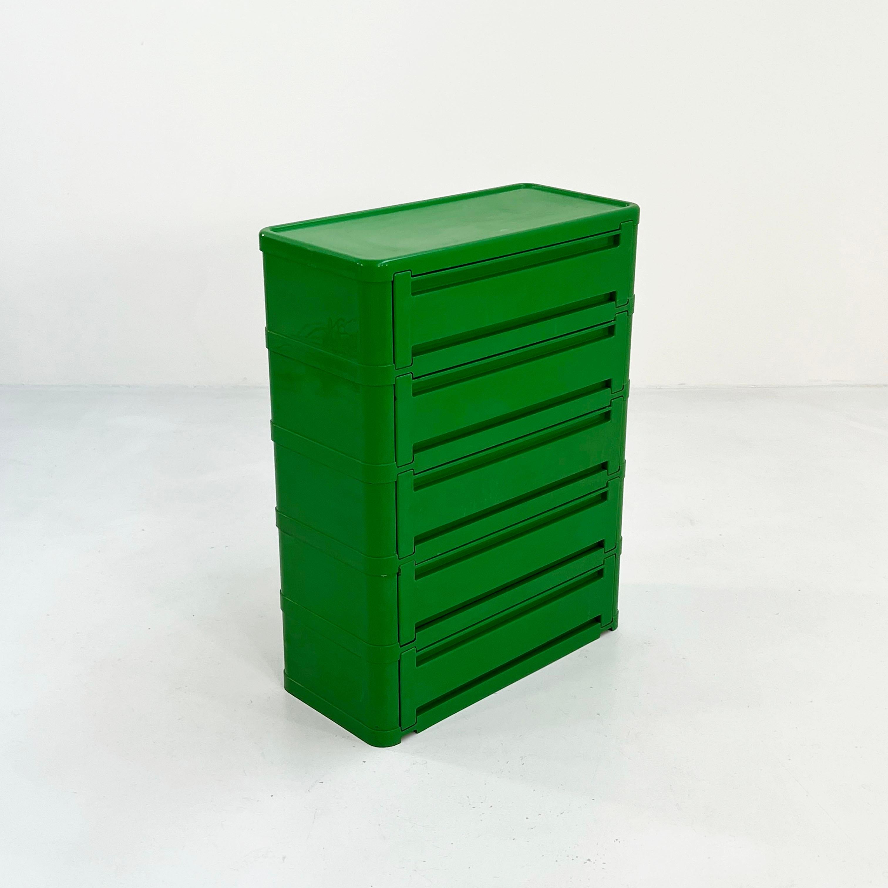 Green Chest of Drawers Model “4964” by Olaf Von Bohr for Kartell, 1970s 2