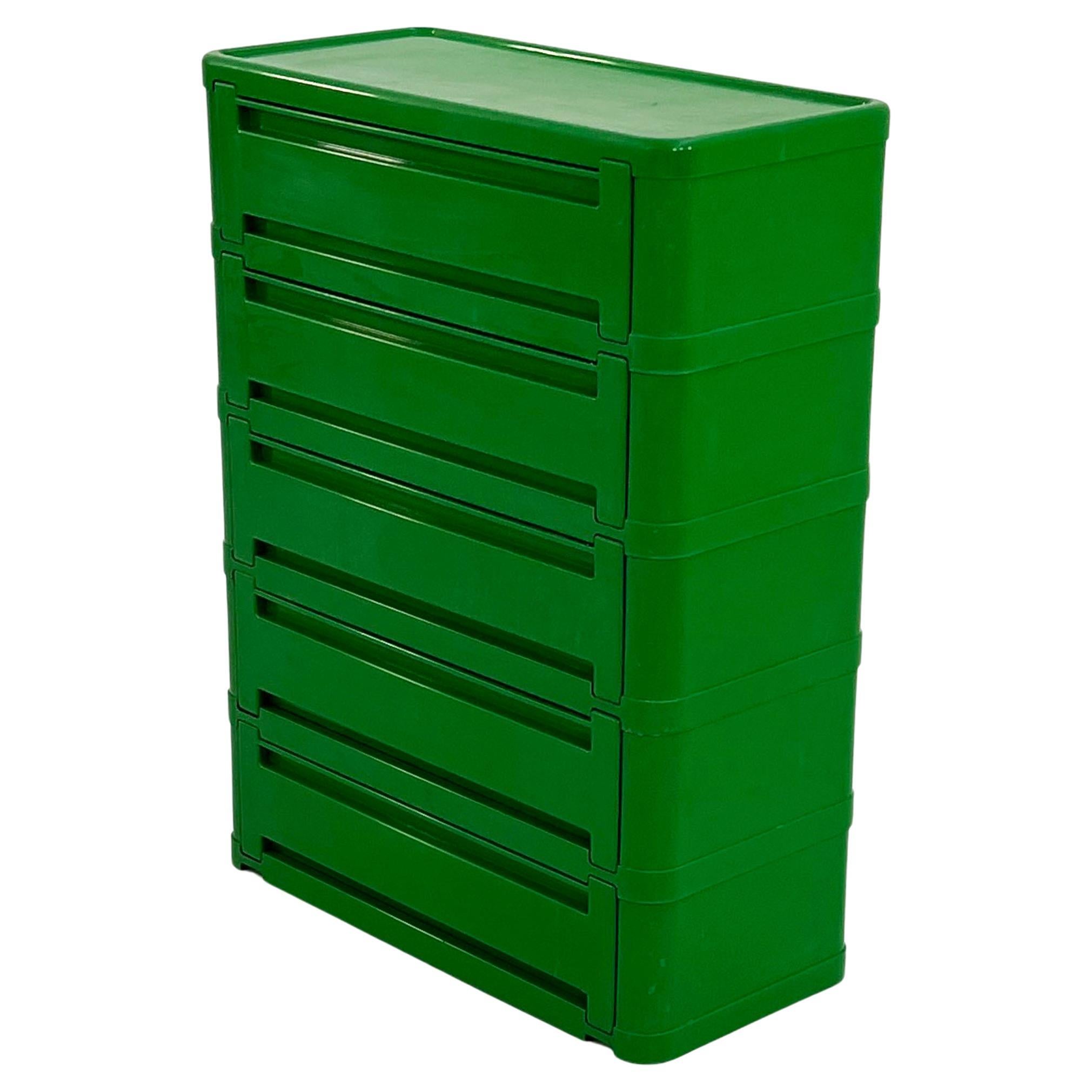 Green Chest of Drawers Model “4964” by Olaf Von Bohr for Kartell, 1970s