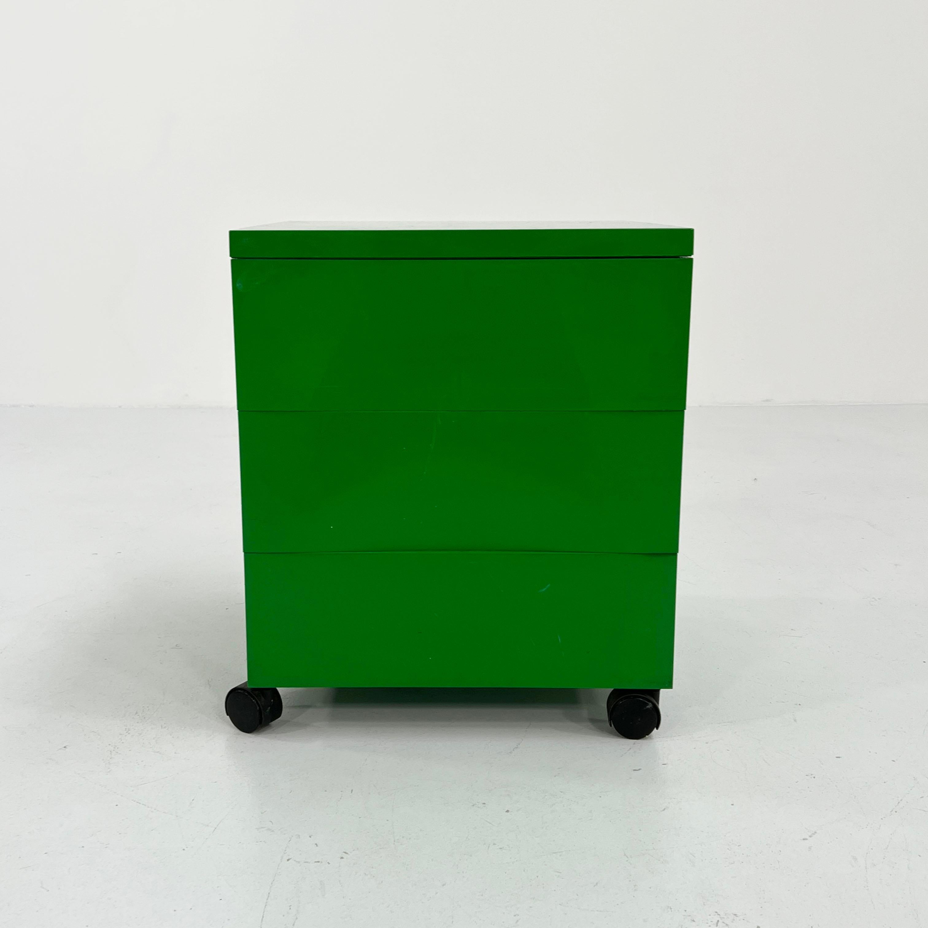 Plastic Green Chest of Drawers on Wheels by Simon Fussell for Kartell, 1970s