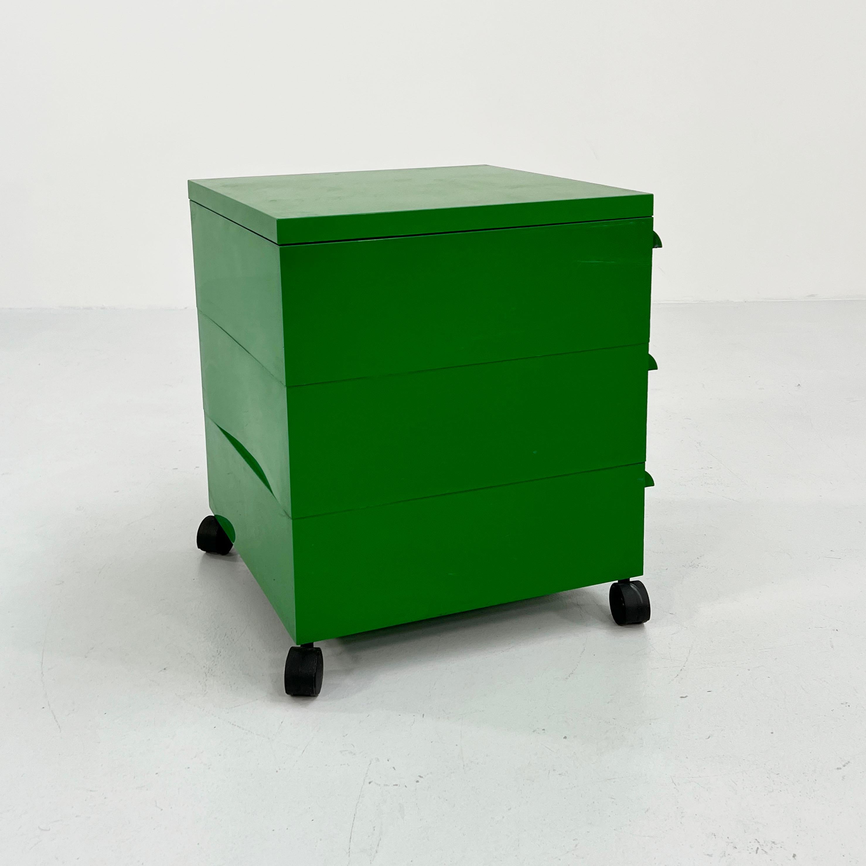 Green Chest of Drawers on Wheels by Simon Fussell for Kartell, 1970s 1