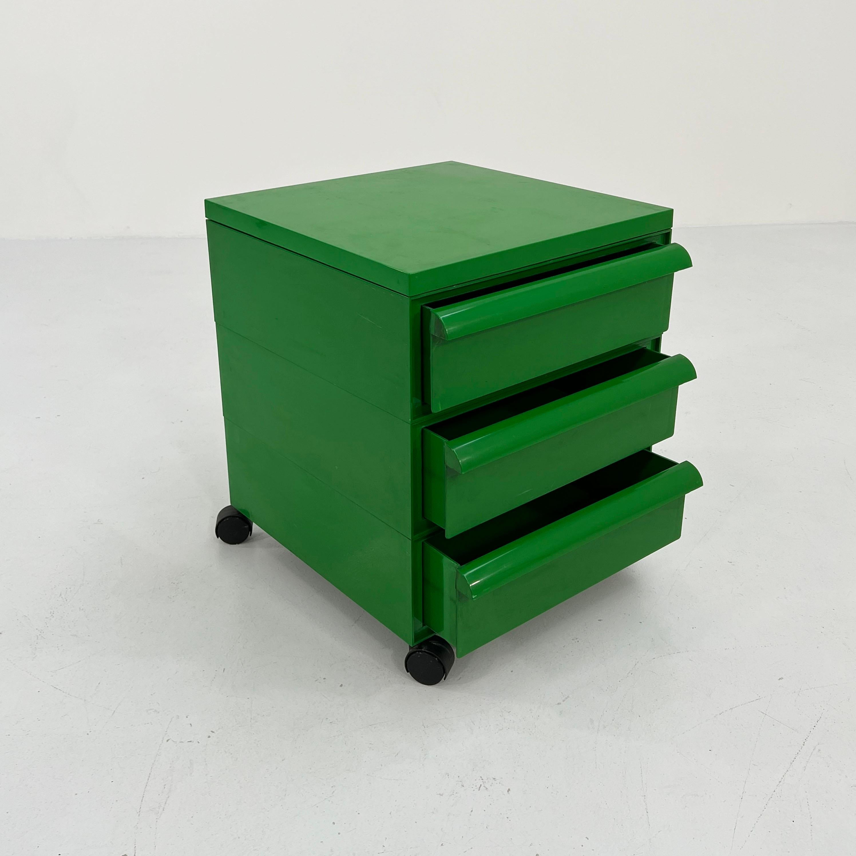 Green Chest of Drawers on Wheels by Simon Fussell for Kartell, 1970s 2