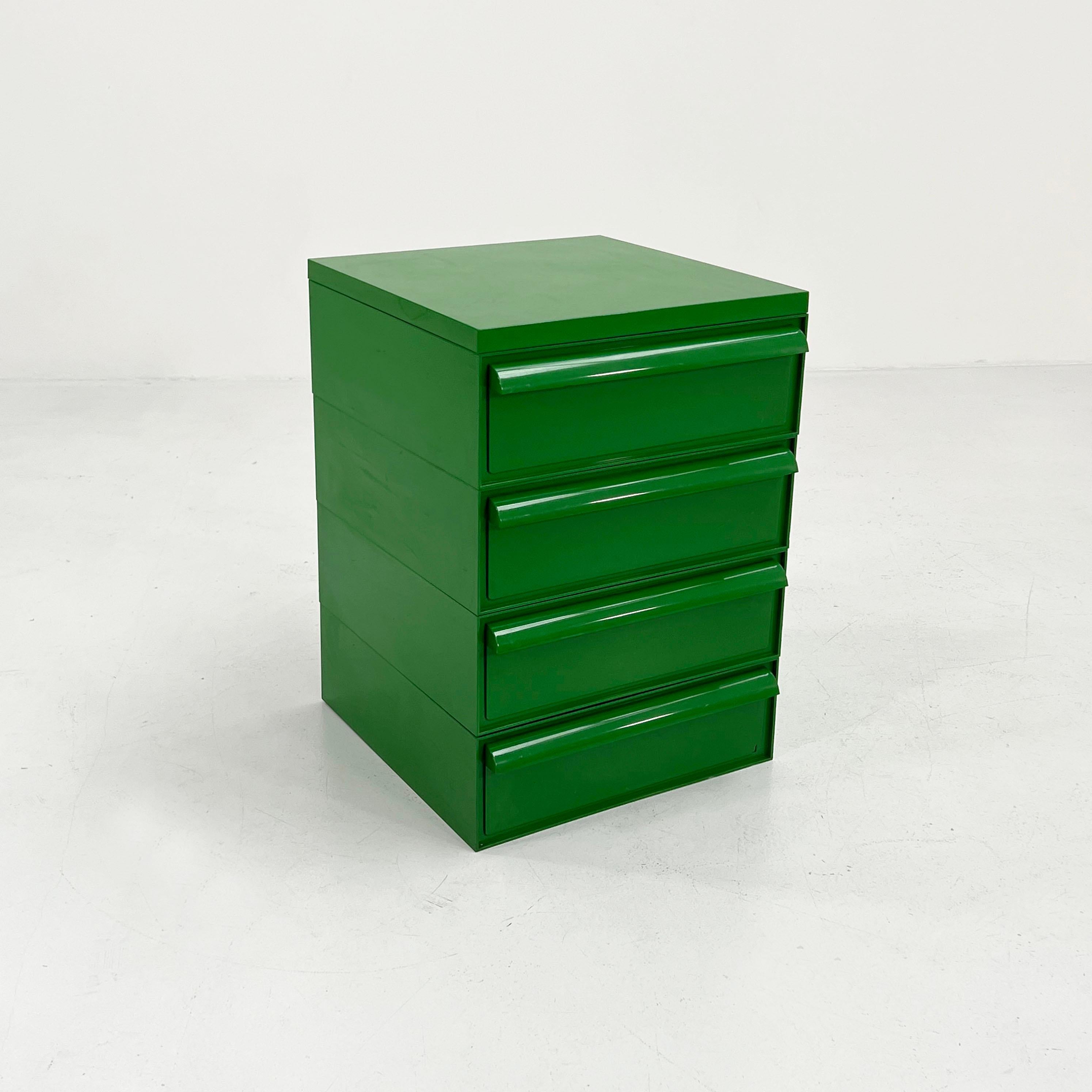 Designer - Simon Fussell
Producer - Kartell
Model - Model 4601
Design Period - Seventies
Measurements - Width 42 cm x Depth 46 cm x Height 60 cm
Materials - Plastic
Color - Green
Light wear consistent with age and use. Some light scuffs. One