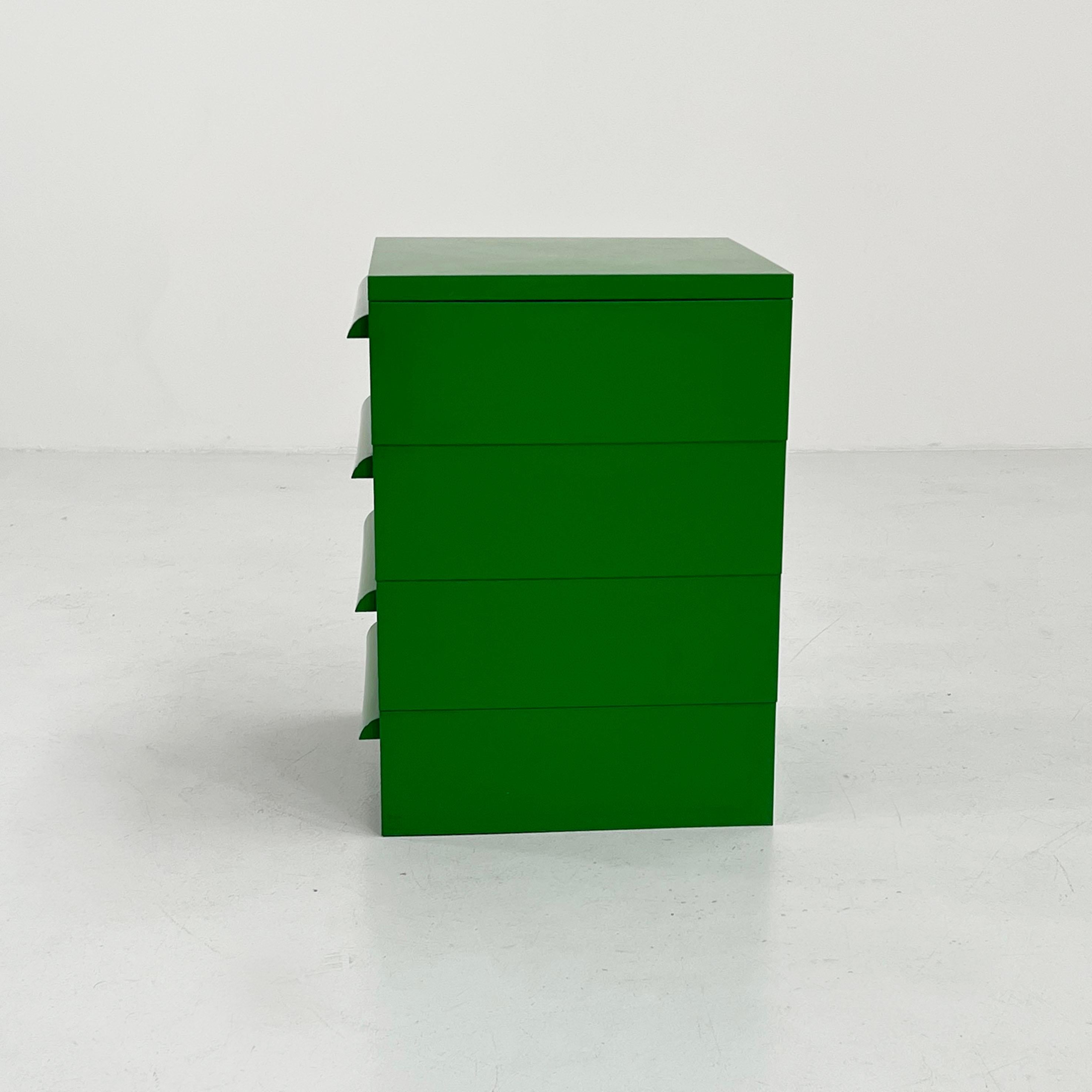 Mid-Century Modern Green Chest with 4 Drawers Model 4601 by Simon Fussell for Kartell, 1970s