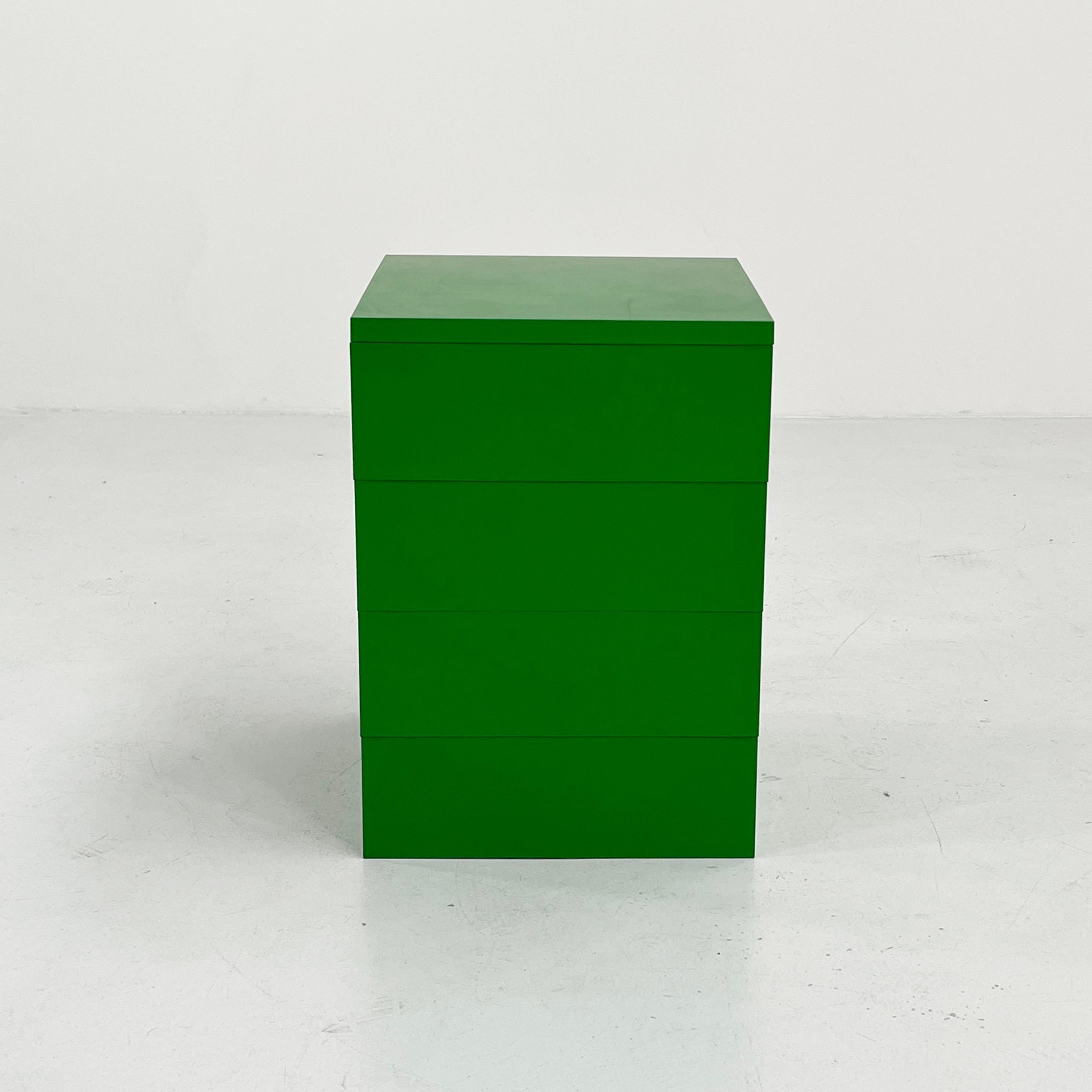 Green Chest with 4 Drawers Model 4601 by Simon Fussell for Kartell, 1970s In Good Condition In Ixelles, Bruxelles
