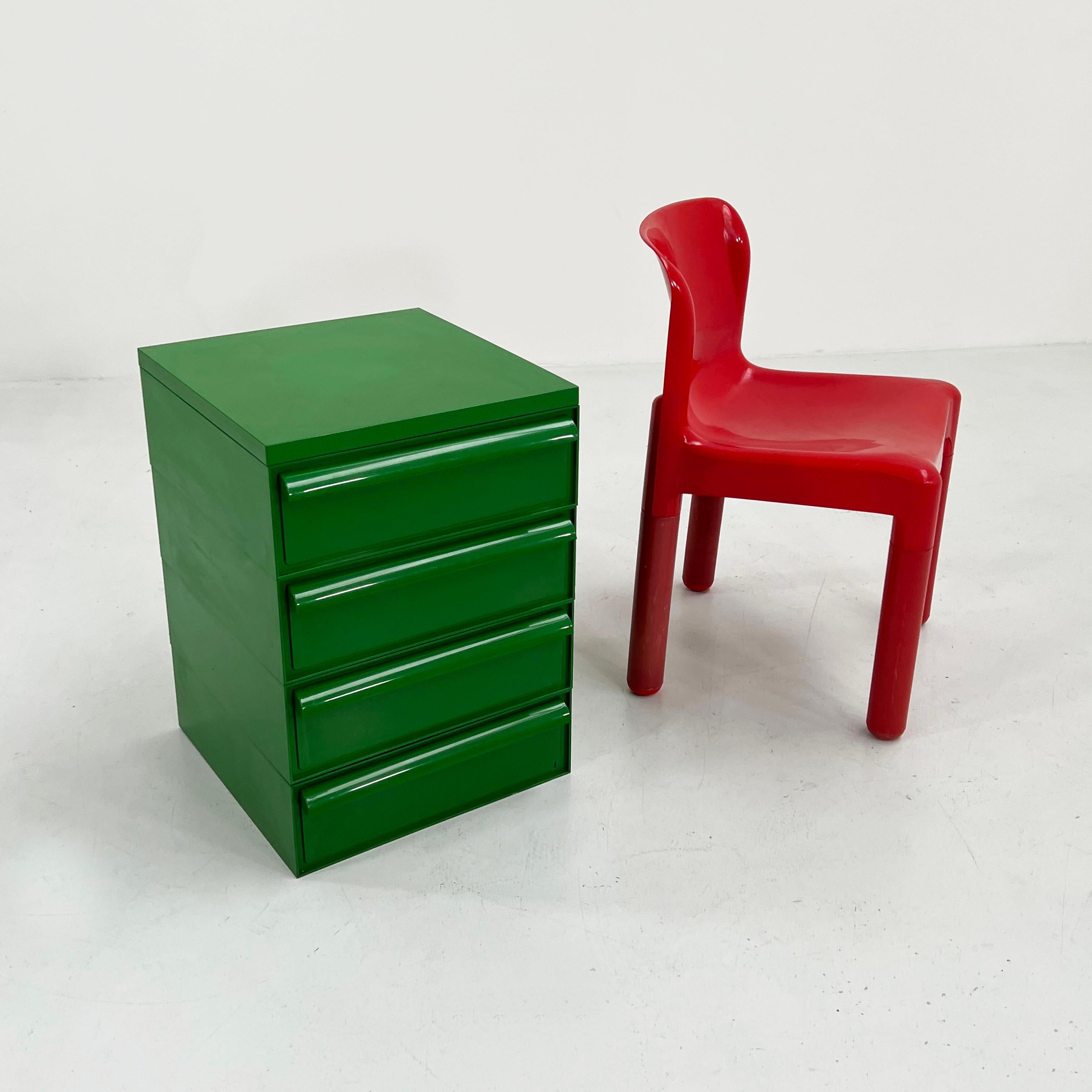 Plastic Green Chest with 4 Drawers Model 4601 by Simon Fussell for Kartell, 1970s